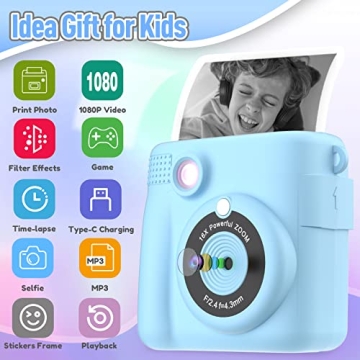 ESOXOFFORE Kids Instant Print Camera, Gifts for Ages 3-12