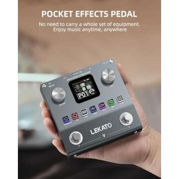LEKATO Multi Effects Guitar Pedal - Rechargeable, 80 Presets, Bluetooth Audio