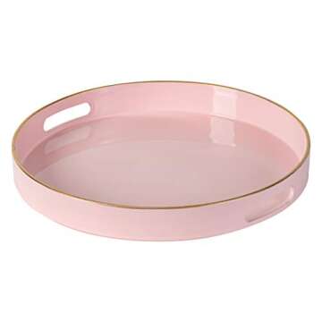 R 16 Home 44768 Decorative Tray, 13x1.7x13, Pink