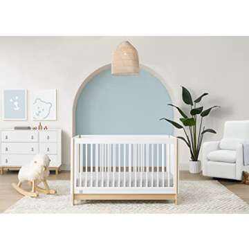 GAP babyGap Tate 4-in-1 Convertible Crib - Greenguard Gold Certified, Bianca White/Natural