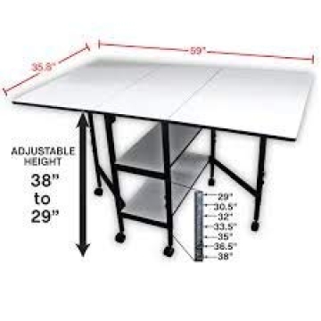 Sullivans Adjustable Height Foldable Craft Table