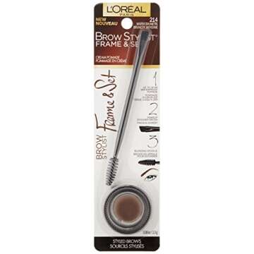 L'Oreal Paris Brow Stylist Frame and Set, Warm Brunette, 0.08 oz.