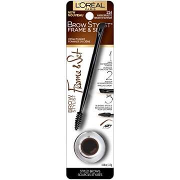 L'Oreal Paris Brow Stylist Frame and Set, Warm Brunette, 0.08 oz.