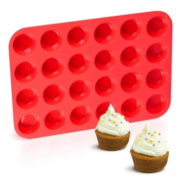 CAKETIME Nonstick Silicone Muffin Baking Pan 24 Cups