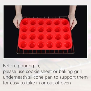 CAKETIME Nonstick Silicone Muffin Baking Pan 24 Cups