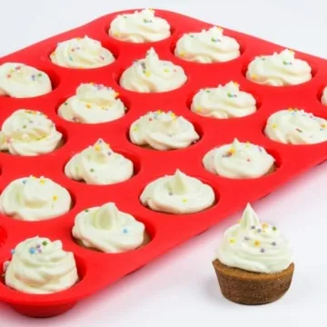CAKETIME Nonstick Silicone Muffin Baking Pan 24 Cups