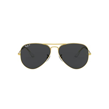 Ray-Ban RB3025 Classic Aviator Sunglasses, Legend Gold/Polarized Black, 55 mm