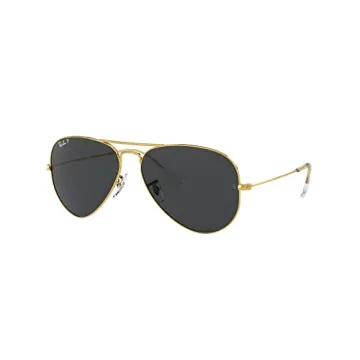 Ray-Ban RB3025 Classic Aviator Sunglasses, Legend Gold/Polarized Black, 55 mm