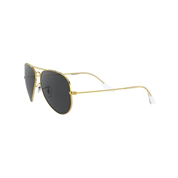 Ray-Ban RB3025 Classic Aviator Sunglasses, Legend Gold/Polarized Black, 55 mm