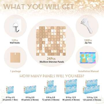 Champagne Shimmer Wall Backdrop Sequin Backdrop 6ftx4ft Glitter Party Backdrop for Bridal Shower Birthday Decorations Bachelorette Party Supplies