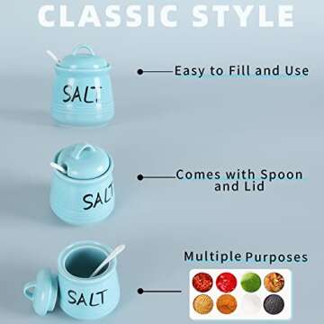 Stylish HAOTOP Salt and Pepper Bowls with Spoon