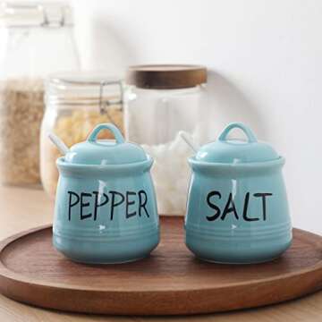 Stylish HAOTOP Salt and Pepper Bowls with Spoon