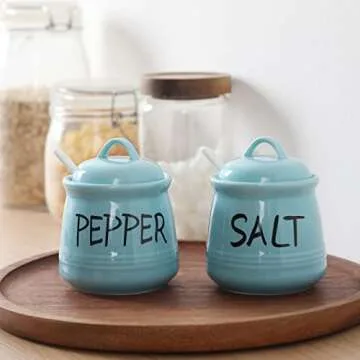 Stylish HAOTOP Salt and Pepper Bowls with Spoon
