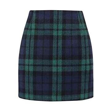 Kinghua Green Plaid Skirt Christmas Dresses for Women 2024 Winter Clothes Outfits Wool Tartan Tweed ...