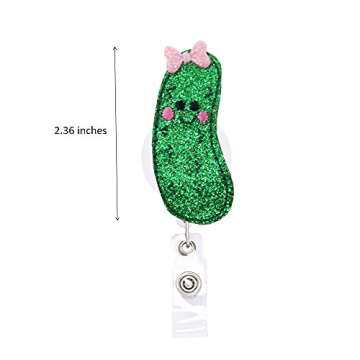 Pickle Retractable Name Card Badge Holder Reel with Alligator Clip, 24 inches Thick Pull Cord