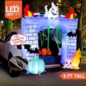 Joiedomi 6 ft Halloween Inflatable Outdoor Decorations, Trunk or Treat Car Decorations, Halloween Bl...