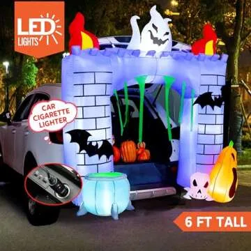Joiedomi 6 ft Halloween Inflatable Outdoor Decorations, Trunk or Treat Car Decorations, Halloween Bl...