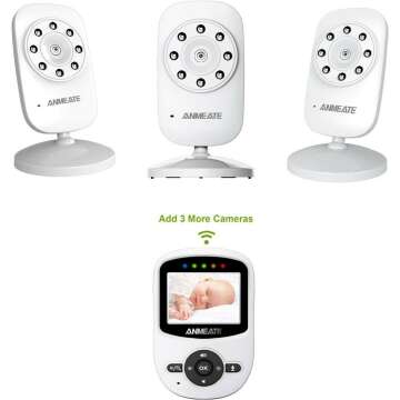 ANMEATE 2.4GHz Wireless Baby Monitor with Night Vision