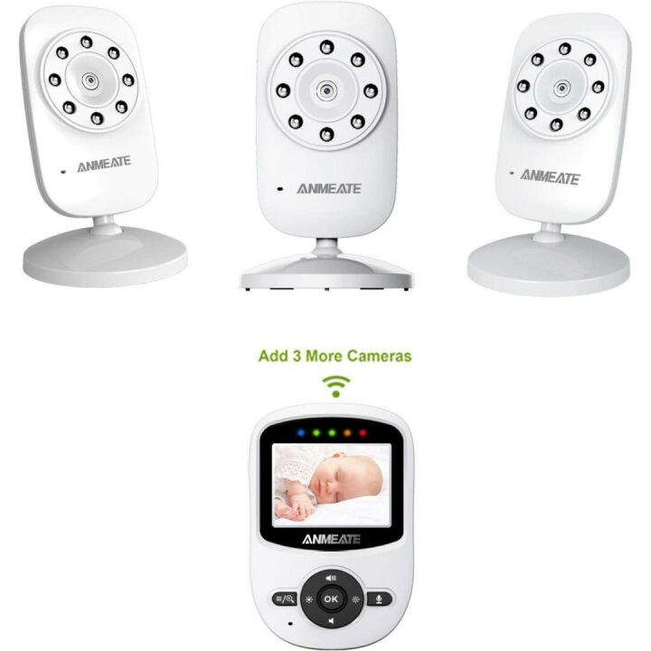 ANMEATE 2.4GHz Wireless Baby Monitor with Night Vision