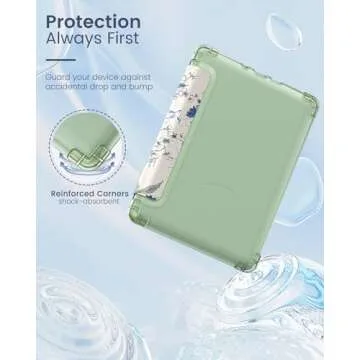 MoKo Case for 6" Kindle (11th Generation-2024/2022 Release), Ultra Clear Soft Flexible Transparent TPU Back Cover Light Shell with Auto Wake/Sleep for Kindle 11th Generation 2024, White Blue Floral