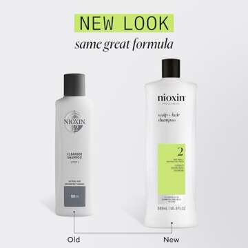 Nioxin Scalp + Hair Thickening System 2 Shampoo, For Natural Hair with Progressed Thinning, 16.9 fl ...