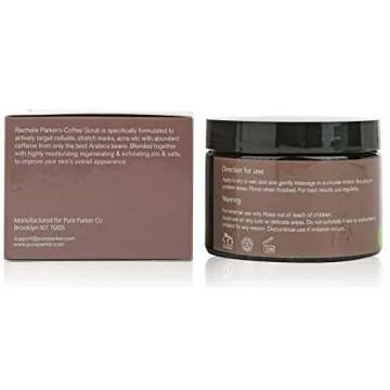 100% Arabica Coffee Scrub 12 oz. with Natural Coffee, Coconut Oil & Shea Butter - Anti Cellulite & Stretch Mark Treatment, Therapy for Spider & Varicose Veins, Acne & Eczema