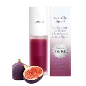 NOONI Korean Vegan Lip Oil - Applefig | Long-Lasting Moisturizing Stain, Waterproof