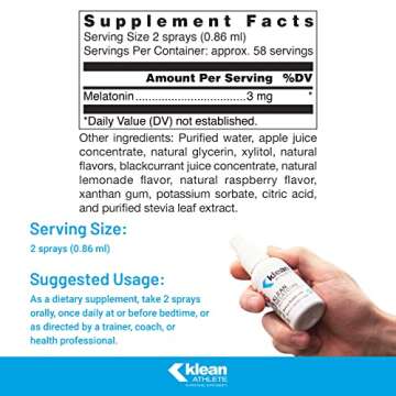 Klean ATHLETE Klean Melatonin | Sleep Supplement to Support Healthy Sleep-Wake Cycles, and Exercise ...