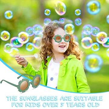 Frienda 6 Pieces Kids Round Flower Sunglasses Girls Daisy Flower Glasses for Baby Toddler Cute Outdoor Beach Eyewear(Classic Colors)