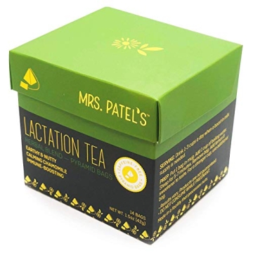 Mrs. Patel's Lactation Tea - Herbal Blend for Nursing & Pumping Moms, Caffeine-Free, Gluten-Free, 14...