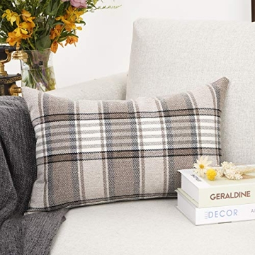 YOUR SMILE Retro Tartan Pillow Cover for Cozy Decor