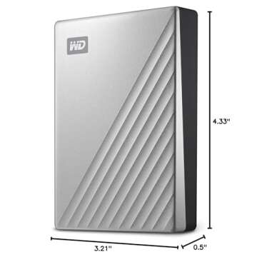 WD 2TB My Passport Ultra, Silver, Portable External Hard Drive, backup software with defense against ransomware, and password protection, USB-C and USB 3.1 - WDBC3C0020BSL-WESN