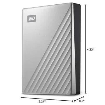 WD 2TB My Passport Ultra, Silver, Portable External Hard Drive, backup software with defense against ransomware, and password protection, USB-C and USB 3.1 - WDBC3C0020BSL-WESN