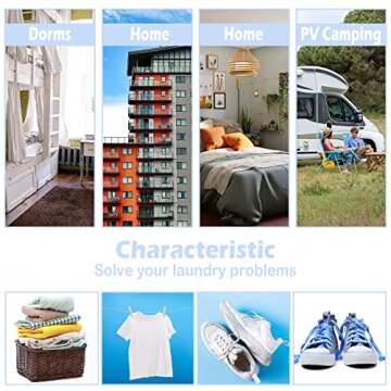 Mini Washing Machine Single Tub Portable Clothes Washer with Spin Dryer, 6.6 lbs Washer and Dryer Combo for Camping, Dorms, Apartments wash Closes Shoes (8 lb)