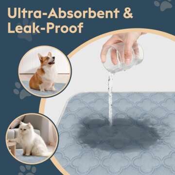 FunFurry Washable Guinea Pig Cage Liner - 4 Pack Reusable Washable Pee Pads，Waterproof Guinea Pig Bedding for Small Animal - Rabbit Bunny Hamster Puppy (Light Grey, 24" X 47" - 4 Pack)