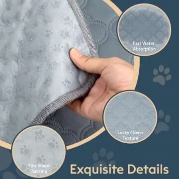 FunFurry Washable Guinea Pig Cage Liner - 4 Pack Reusable Washable Pee Pads，Waterproof Guinea Pig Bedding for Small Animal - Rabbit Bunny Hamster Puppy (Light Grey, 24" X 47" - 4 Pack)