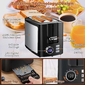 Best Rated Toaster with Digital Countdown Timer for Perfect Toast