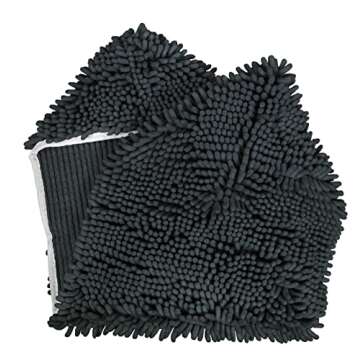 My Doggy Place Dog Towel - Super Absorbent Microfiber Towel with Hand Pockets - Dog Bathing Supplies - Quick Dry Shammy Towel - Washer and Dryer Safe - Charcoal - 30 x 12.5 in