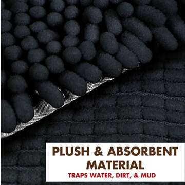 My Doggy Place Dog Towel - Super Absorbent Microfiber Towel with Hand Pockets - Dog Bathing Supplies - Quick Dry Shammy Towel - Washer and Dryer Safe - Charcoal - 30 x 12.5 in