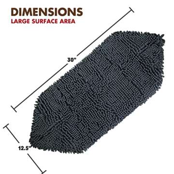 My Doggy Place Dog Towel - Super Absorbent Microfiber Towel with Hand Pockets - Dog Bathing Supplies - Quick Dry Shammy Towel - Washer and Dryer Safe - Charcoal - 30 x 12.5 in