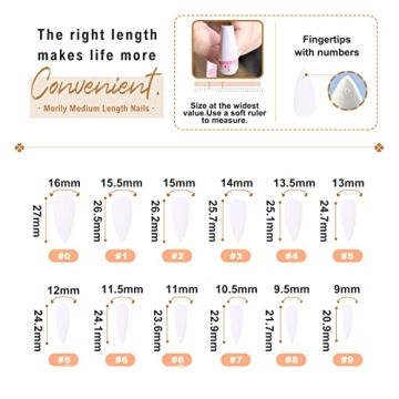 Morily 24pcs Matte Press-On Nails Chic Style