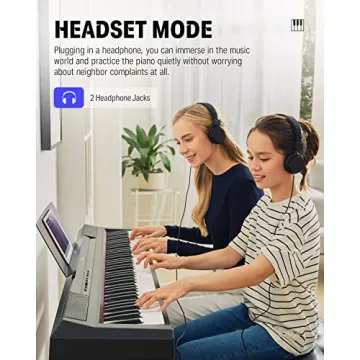 Donner DEP-10 Digital Piano 88 Key Semi-Weighted, Full-Size Electric Piano Portable Keyboard for Beginners, with Sustain Pedal, Power Supply