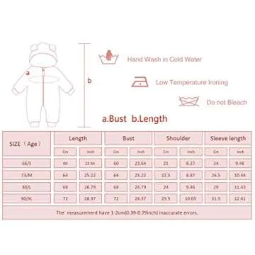 Happy Cherry Hooded Puffer Jacket for Baby Girls Boys Warm Jumpsuit Winter Snowsuit Long Sleeve Down Coat Padded Romper 18-24 Months Pink