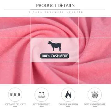 libiiia Women's 100% Cashmere V-Neck Sweater, Regular Fit, Premium Knit Jumper for Autumn and Winter...