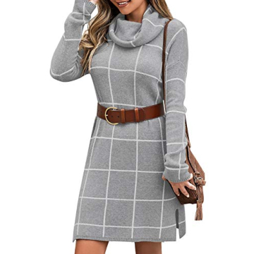 Luvamia Women's Turtleneck Sweater Dress for Fall Fashion