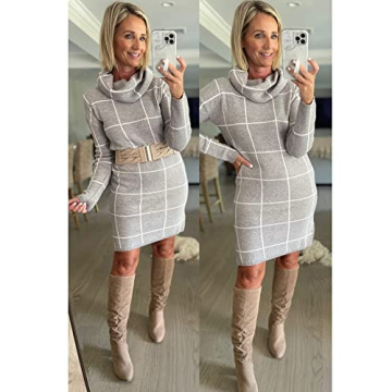 Luvamia Women's Turtleneck Sweater Dress for Fall Fashion