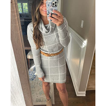 Luvamia Women's Turtleneck Sweater Dress for Fall Fashion