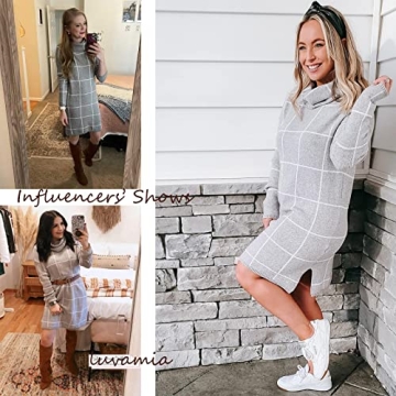 Luvamia Women's Turtleneck Sweater Dress for Fall Fashion