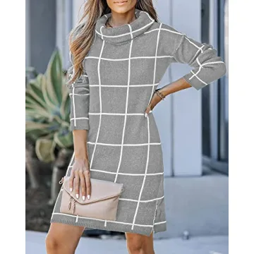 Luvamia Women's Turtleneck Sweater Dress for Fall Fashion