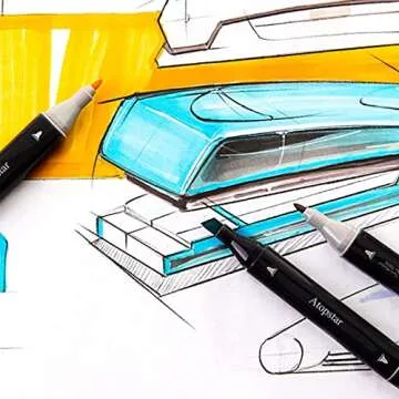 ATOPSTAR 80 Colors Alcohol Markers Artist Drawing Art Markers for Kids Dual Tip Markers for Adult Coloring Painting Supplies Perfect for Kids Boys Girls Students Adult Gift(80 Black Shell)